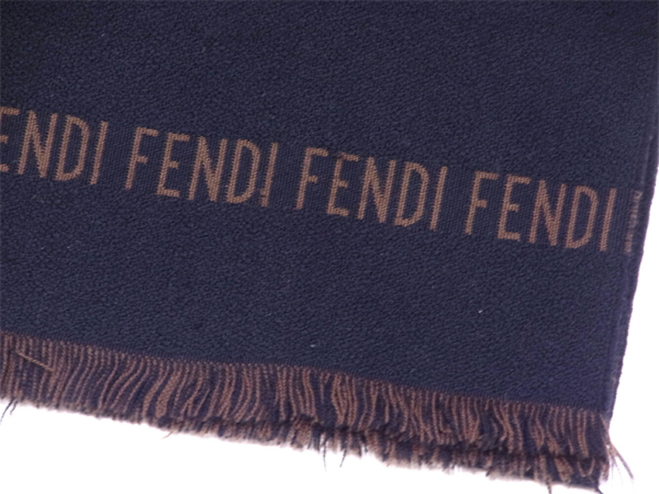 【ポイント10倍還元】 【中古】 フェンディ FENDI マフラー フリンジ付き レディース メンズ バイカラー ブラック ブラウン ウール 毛 T10447【中古】 フェンディ FENDI マフラー フリンジ付き レディース メンズ バイカラー ブラック ブラウン ウール 毛 T10447