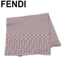 【スプリングセール】フェンディ FENDI マフラー レディース メンズ ストライプ ブロックチェック ベージュ ブラウン 【フェンディ】 T9359 【中古】