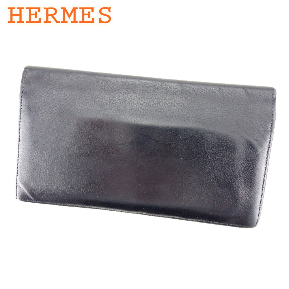 【スプリングセール30％OFF】エルメス 長札入れ 札入れ フレミング ブラック レザー HERMES 【エルメス】 t9590s 【中古】