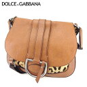 【冬のTHEセール 30%OFF】ドルチェ&ガッバーナ DOLCE&GABBANA ショルダーバッグ 斜め掛けショルダー バッグ ドルガバ レオパード ヒョウ レディース メンズ ブラウン ベージュ ゴールド クリスマス プレゼント バック 人気 収納 兼用 男性 女性 良品 夏 T9631 【中古】