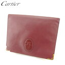 【スプリングセール】カルティエ クラッチバッグ バック セカンドバッグ バック マストライン ボルドーゴールド レザー Cartier 【カルティエ】 i505...