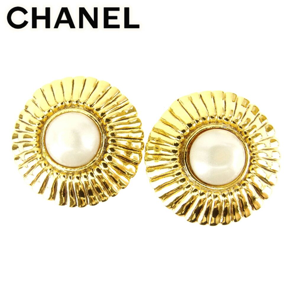 【スプリングセール30％OFF】シャネル イヤリング アクセサリー フェイクパール ゴールド GP CHANEL 【シャネル】 l2450s 【中古】