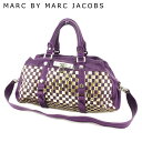 【スプリングセール30％OFF】マークバイ マークジェイコブス ボストンバッグ バック 2WAYショルダー パープル ゴールド レザー MARC BY MARC JACOBS 【マークバイ マークジェイコブス】 l2452s ! 【中古】