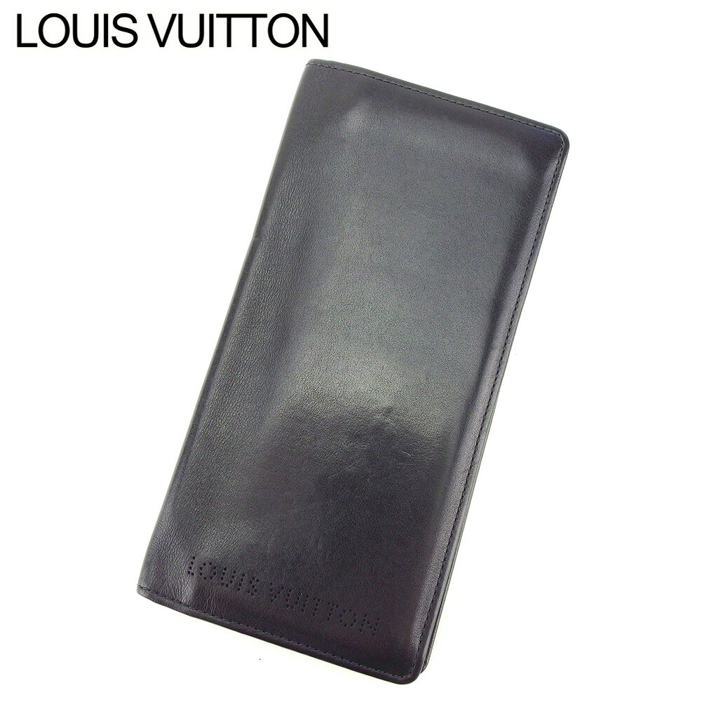 【スプリングセール30％OFF】ルイ ヴィトン Louis Vuitton 長札入れ 札入れ メンズ ポルトバルールカルト12カルトクレディ ブラック ナッパレザー 【ルイ・ヴィトン】 Q460 【中古】