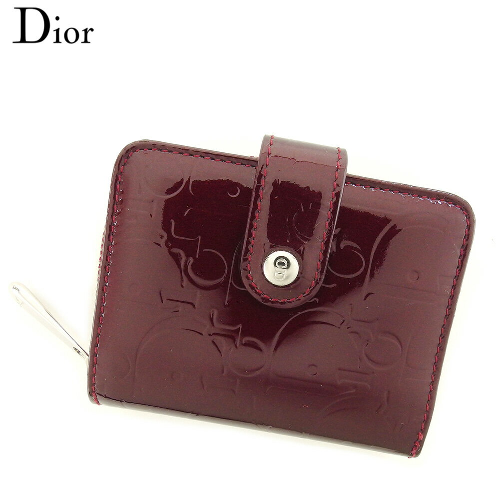 【スプリングセール30％OFF】ディオール コインケース ケース カード入れ アルティメット ボルドー シルバー エナメルレザー Dior 【ディオール】 t7752s 【中古】 1