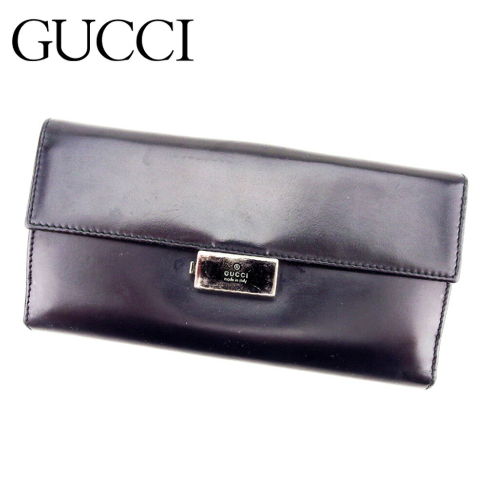 グッチ 長財布 Wホック ブラック レザー GUCCI e1306d 