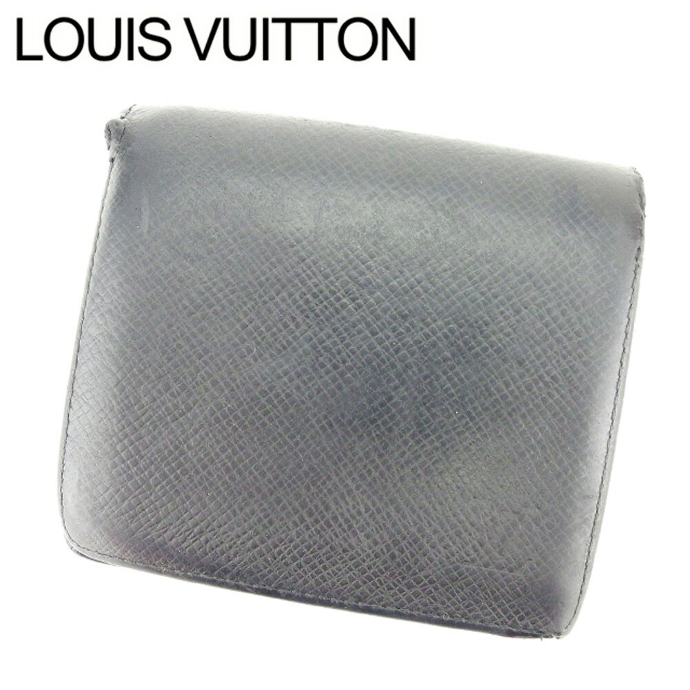 【スプリングセール30％OFF】ルイ ヴィトン 二つ折り財布 タイガ ブラック タイガレザ- LOUIS VUITTON 二つ折りサイフ 財布 サイフ 収納 2つ折り財布 ユニセックス 小物 【ルイ・ヴィトン】 E1310 【中古】