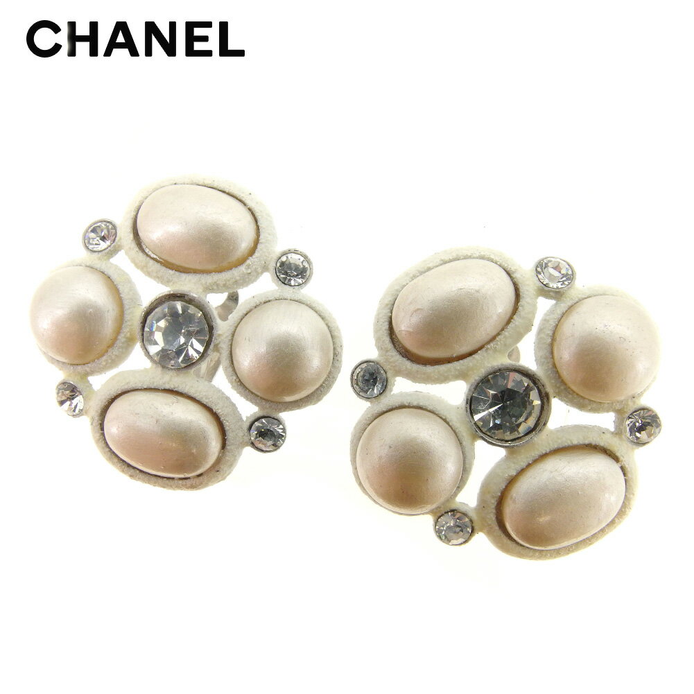 【スプリングセール30％OFF】シャネル CHANEL イヤリング アクセサリー レディース シルバー ベージュパール 【シャネル】 L2490 【中古】