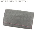 【スプリングセール】ボッテガ ヴェネタ キーケース 6連キーケース イントレチャート グレー 灰色 ピンク レザー BOTTEGA VENETA 【ボッテガ・ヴ...