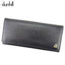 【スプリングセール30％OFF】ダンヒル 長財布 ファスナー付き 財布 ADマーク ベルグレイブ ブラック ゴールド レザー dunhill 【ダンヒル】 d1918s 【中古】