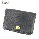 【春の大感謝祭 30％OFF】ダンヒル dunhill カードケース カード 名刺入れ メンズ ブラック ゴールド レザー 【ダンヒル】 D1967 【中古】