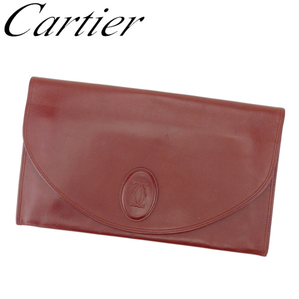 【スプリングセール30％OFF】カルティエ クラッチバッグ バック セカンドバッグ バック マストライン ボルドー レザー Cartier 【カルティエ】 e1368s 【中古】