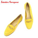 サルヴァトーレ フェラガモ パンプス シューズ 靴 ♯5C ローファー チェーントゥ イエロー ゴールド ブラック レザー Salvatore Ferragam...