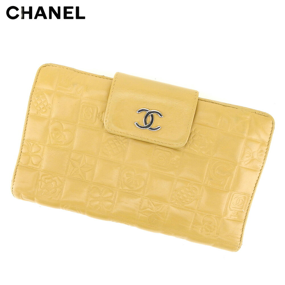 【スプリングセール30％OFF】シャネル 長財布 ガマ口 財布 ココマーク アイコンシリーズ ベージュ シルバー レザー CHANEL 長サイフ サイフ 収納ブランド財布 ユニセックス 小物 【シャネル】 T8662 【中古】