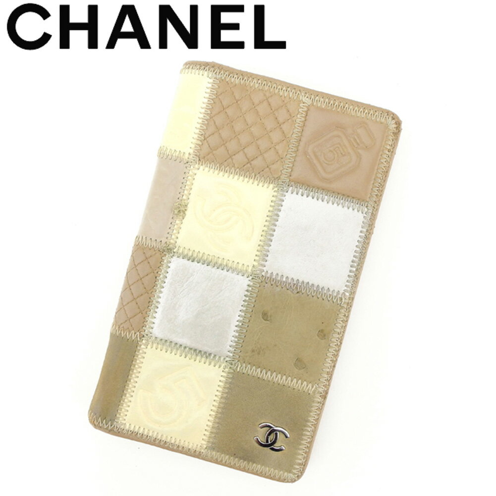 【スプリングセール30％OFF】シャネル 長財布 ファスナー付き 長財布 アイコンシリーズ ベージュ シルバー レザー CHANEL 長サイフ サイフ 収納ブランド財布 ユニセックス 小物 【シャネル】 T8922 【中古】