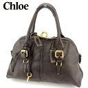 【冬のTHEセール 30%OFF】クロエ ボストンバッグ バック ワンショルダー パティントン ブラウン レザー Chloe 【クロエ】 t8776s 【中古】