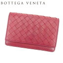 【春の大感謝祭 30％OFF】ボッテガ ヴェネタ Bottega Veneta カードケース カード 名刺入れ レディース メンズ ボルドー レザー 【ボッテガ・ヴェネタ】 H635 【中古】