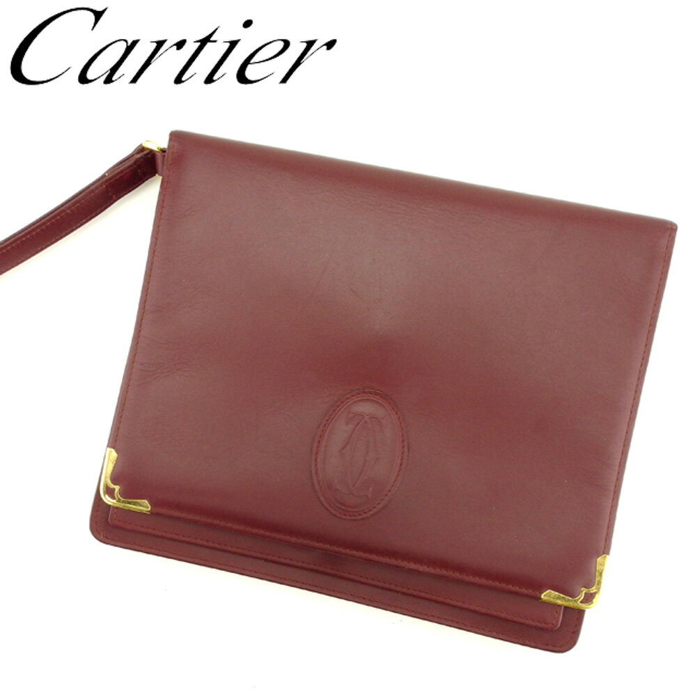 【スプリングセール30％OFF】カルティエ クラッチバッグ バック セカンドバッグ バック マストライン ボルドー レザー Cartier 【カルティエ】 e1397s 【中古】