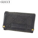 【Rakuten Fashion THE SALE】グッチ GUCCI キーケース レディース メンズ ブラック ゴールド キャンバス×レザー 【グッチ】 L2553 【中古】