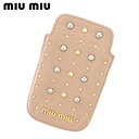 【スプリングセール30％OFF】ミュウミュウ miu miu iPhoneケース 携帯ケース レディース ベージュ ピンク ゴールド シルバー レザー 【ミュウミュウ】 L2589 【中古】