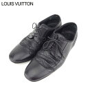 【春の大感謝祭 30％OFF】ルイ ヴィトン Louis Vuitton ビジネスシューズ シューズ 靴 メンズ ♯7 ドレスシューズ ブラック ゴールド レザー 【ルイ・ヴィトン】 T8717 【中古】