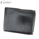 【スプリングセール】カルティエ 二つ折り 財布 カボション ブラック ボルドー シルバー レザー Cartier 二つ折りサイフ 財布 サイフ 収納ブランド財布 ユニセックス 小物 【カルティエ】 T8732 【中古】(4)