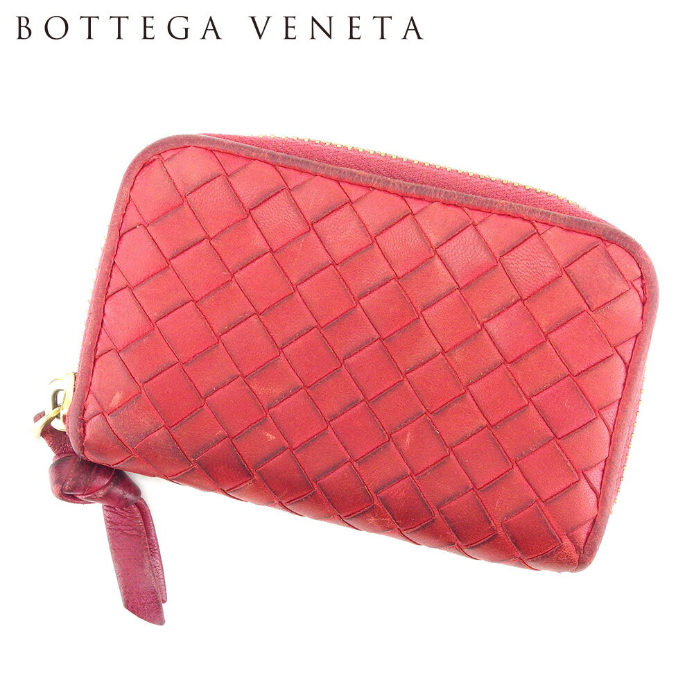 【スプリングセール30％OFF】ボッテガ ヴェネタ BOTTEGA VENETA コインケース ケース 小銭入れ レディース レッド ゴールド レザー 【ボッテガ・ヴェネタ】 D2017 【中古】