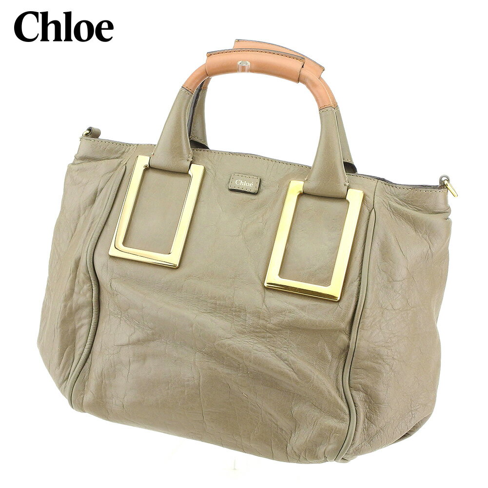 【スプリングセール30％OFF】クロエ ハンドバッグ バック エテル ベージュ レザー Chloe 【クロエ】 t10794s 【中古】