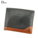 【スプリングセール】ディオール Dior 二つ折り 札入れ 二つ折り 財布 レディース メンズ ブラック ブラウン レザー 【ディオール】 T9026 【中古】(4)