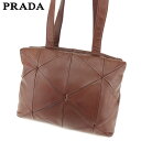 【スプリングセール30％OFF】プラダ トートバッグ バック トート ショルダーバッグ バック キルティング ブラウン ラムレザー PRADA バック 収納 ファッションバッグ バック 手持ちバッグ バック 【プラダ】 T9087 【中古】