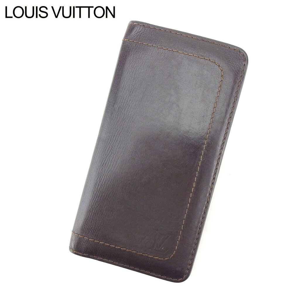 【スプリングセール30％OFF】ルイ ヴィトン Louis Vuitton 長札入れ 札入れ メンズ ポルトバルールカルトクレディ ブラウン ユタレザー 【ルイ・ヴィトン】 T9100 【中古】