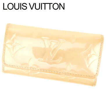 【中古】 ルイ ヴィトン Louis Vuitton キーケース 4連 レディース ミュルティクレ4 ベージュ パテントレザ- P619 .