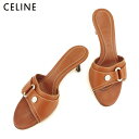【スプリングセール】セリーヌ サンダル シューズ 靴 #35ハーフ ブラウン レザー CELINE 【セリーヌ】 p833s 【中古】