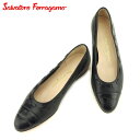 【スプリングセール30％OFF】サルヴァトーレ フェラガモ Salvatore Ferragamo パンプス シューズ 靴 レディース #5 ブラック キャンバス×レザー 【フェラガモ】 P838 【中古】