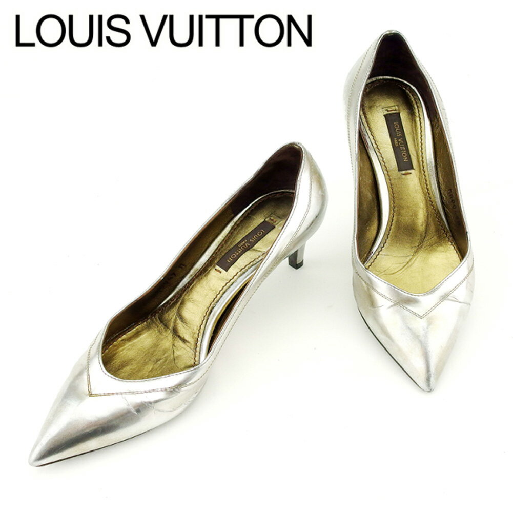 【スプリングセール30％OFF】ルイ ヴィトン Louis Vuitton パンプス シューズ 靴 レディース #36 シルバー レザー 【ルイ・ヴィトン】 T2975 【中古】