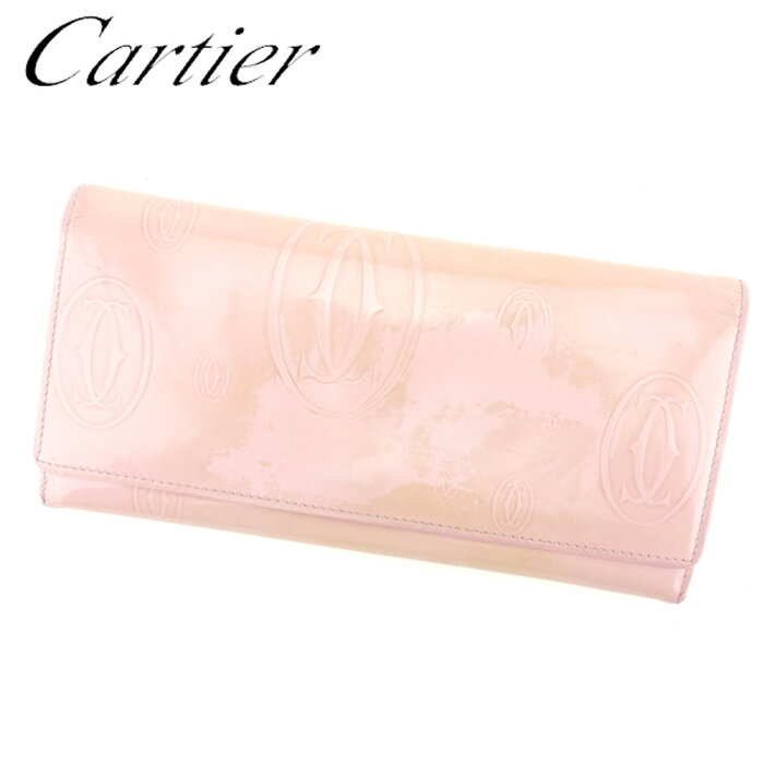 【4100円オフクーポン】 【中古】 カルティエ 長財布 ファスナー付き 長財布 ハッピーバースデー ピンク レザー Cartier 長サイフ サイフ 収納ブランド財布 ユニセックス 小物 【カルティエ】 T7150