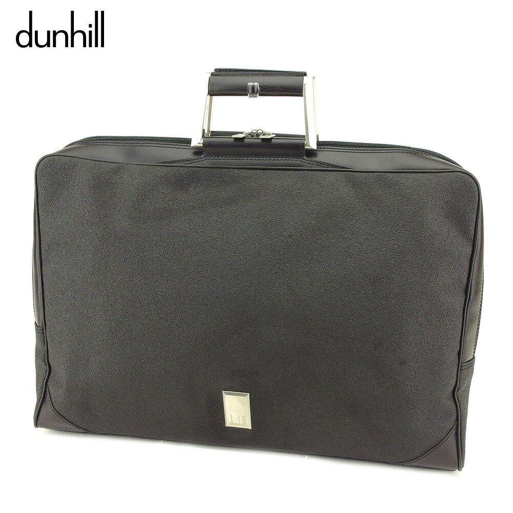 【スプリングセール30％OFF】ダンヒル ビジネスバッグ バック ブリーフケース ブラック PVC×レザー dunhill バック 仕事 収納 通勤バッグ バック 【ダンヒル】 T9055 【中古】