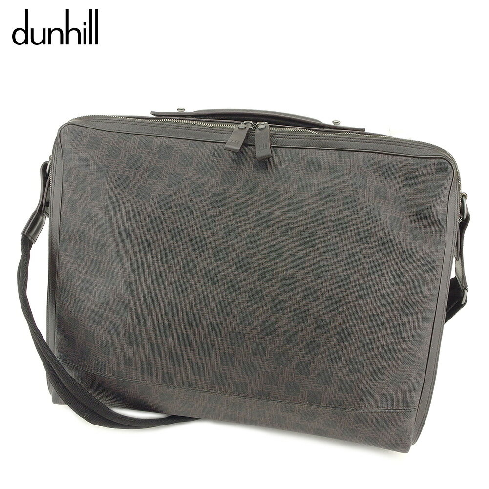 【スプリングセール30％OFF】ダンヒル ビジネスバッグ バック 2WAYショルダー ブラウン PVC×レザー dunhill 【ダンヒル】 t9056s 【中古】