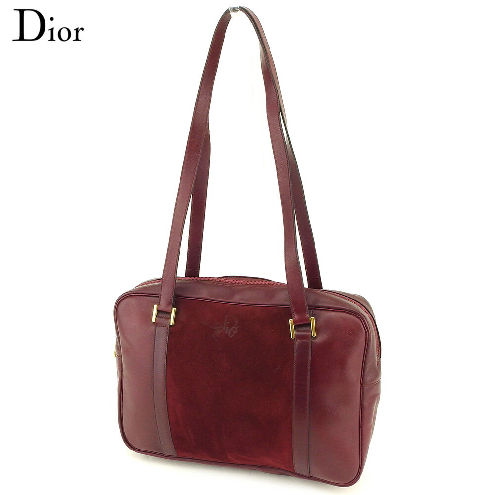 【楽天スーパーSALE】ディオール ショルダーバッグ バック ワンショルダー ボルドー スエード×レザー Dior バッグ バック 肩掛け 収納..