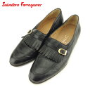 【春の大感謝祭 30％OFF】サルヴァトーレ フェラガモ Salvatore Ferragamo ローファー シューズ 靴 メンズ #7 ブラック レザー 【フェラガモ】 T9080 【中古】