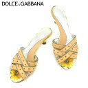 【春の大感謝祭 30％OFF】ドルチェ&ガッバーナ DOLCE&GABBANA ミュール シューズ 靴 レディース #39 ベージュ ホワイト 白 イエロー グリーン キャンバス×レザー 【ドルチェ&ガッバーナ】 G1355 【中古】