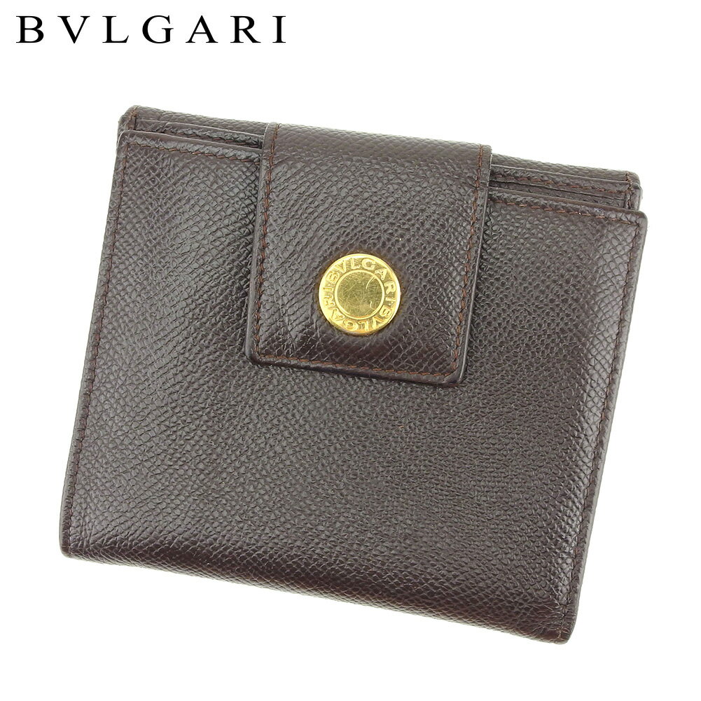 【スプリングセール30％OFF】ブルガリ Wホック 財布 二つ折り 財布 ブルガリブルガリ ブラウン レザー BVLGARI 【ブルガリ】 t9226s 【中古】