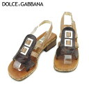 【お買い物マラソン30％OFF】ドルチェ&ガッバーナ DOLCE&GABBANA サンダル シューズ 靴 レディース #35ハーフ ブラウン ベージュ レザー 【ドルチェ&ガッバーナ】 T9233 【中古】