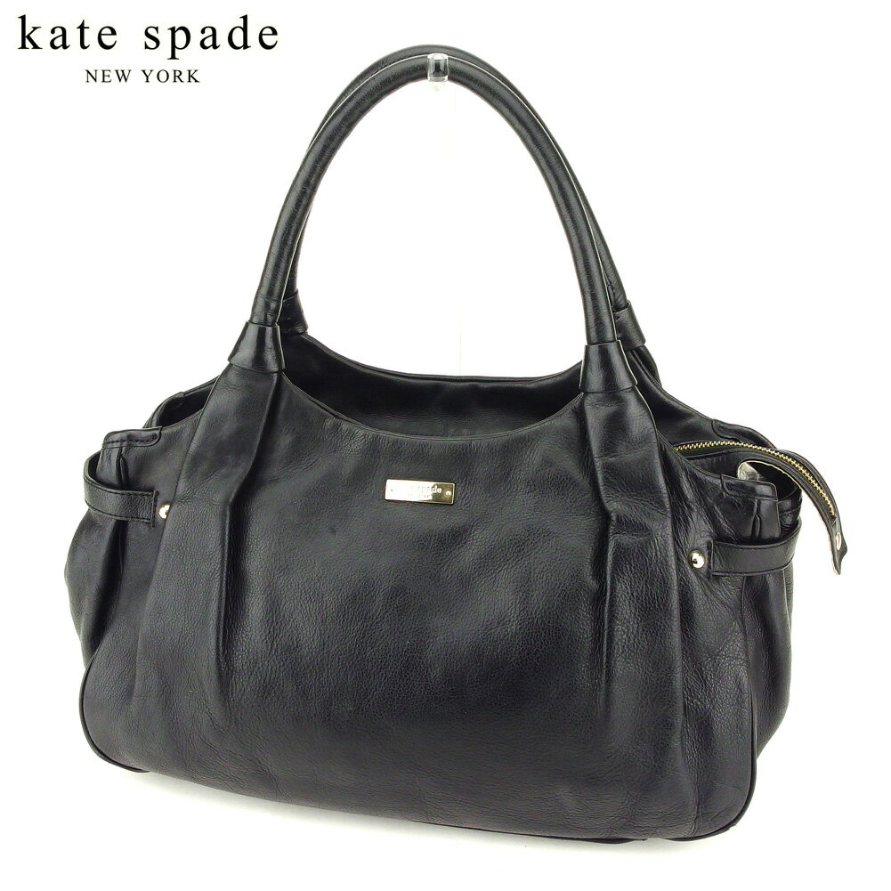 【スプリングセール30％OFF】ケイト スペード トートバッグ バック ワンショルダー ブラック レザー kate spade 【ケイト・スペード】 【中古】 a1846s