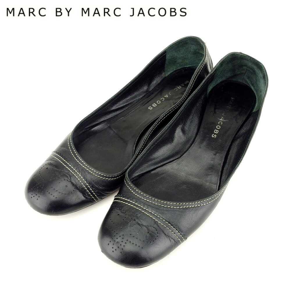 【スプリングセール30％OFF】マークジェイコブス MARC JACOBS パンプス シューズ 靴 レディース #37 ブラック レザー 【マークジェイコブス】 A1850 【中古】