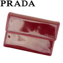 【春の大感謝祭 30％OFF】プラダ 三つ折り 財布 ロゴ ボルドー レザー PRADA 三つ折りサイフ サイフ 財布 折りタタミ 三つ折り財布財布 ユニセックス 小物 【プラダ】 F1432 【中古】