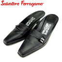 【スプリングセール30％OFF】サルヴァトーレ フェラガモ Salvatore Ferragamo パンプス シューズ 靴 レディース ♯5C ミュール ブラック シルバー レザー 【フェラガモ】 F1475 【中古】