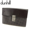 【春の大感謝祭 30％OFF】ダンヒル クラッチバッグ バック セカンドバッグ バック ブラウン ブラック PVC×レザー dunhill セカンドバッグ バック ファッション 収納バッグ バック 【ダンヒル】 L2694 【中古】