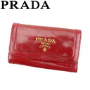 【スプリングセール】プラダ キーケース 6連キーケース ロゴ レッド ゴールド レザー PRADA 【プラダ】 t9396s 【中古】