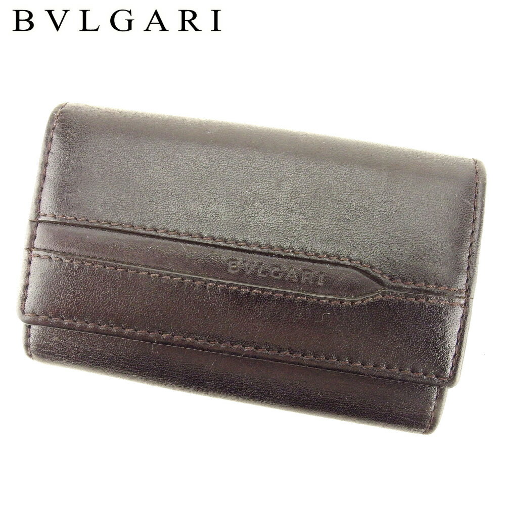 【スプリングセール30％OFF】ブルガリ BVLGARI キーケース 6連キーケース レディース メンズ ブラウン レザー 【ブルガリ】 T9402 【中古】